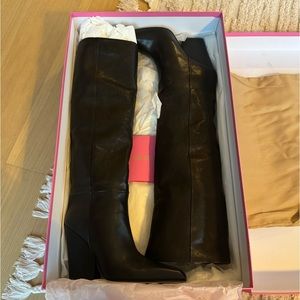 Paris Texas “Jane” boot - black textured finished leather 38.5